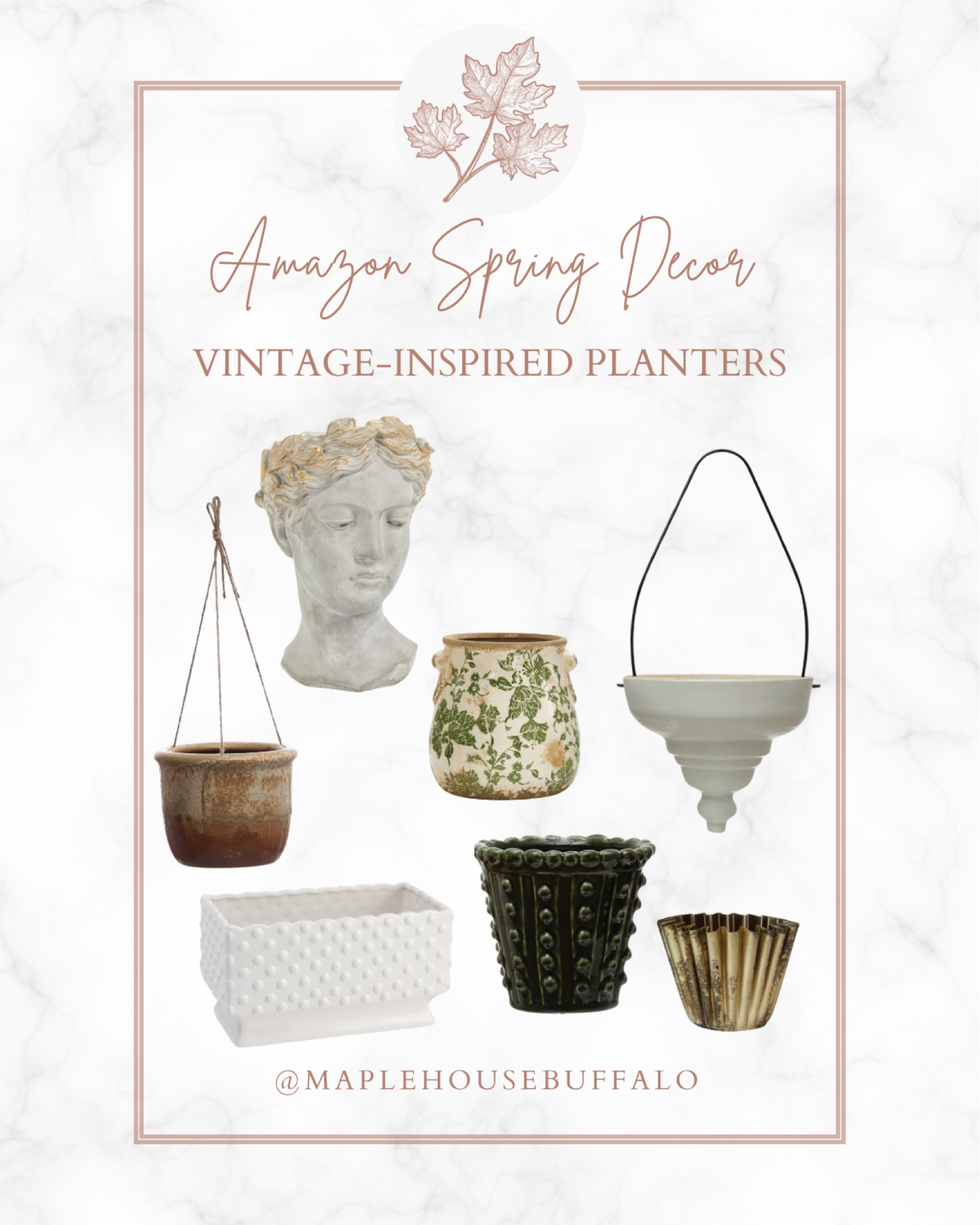 Vintage-inspired planters available on Amazon! I own five out of the seven of these and love them! I will probably eventually buy the rest 🤣

Hanging planter, vintage planter, vintage vase, Tuscan scroll vase, chinoiserie, rectangular vase, hobnail planters, bust planter, indoor planter | vase

#LTKhome #LTKfindsunder50 #LTKsalealert
