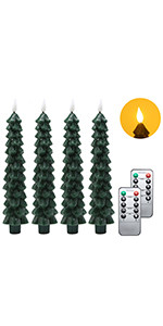 Fo32won LED Flameless Taper Candles Battery Operated with Remote and Timer, Pack of 3 Birch Bark ... | Amazon (US)