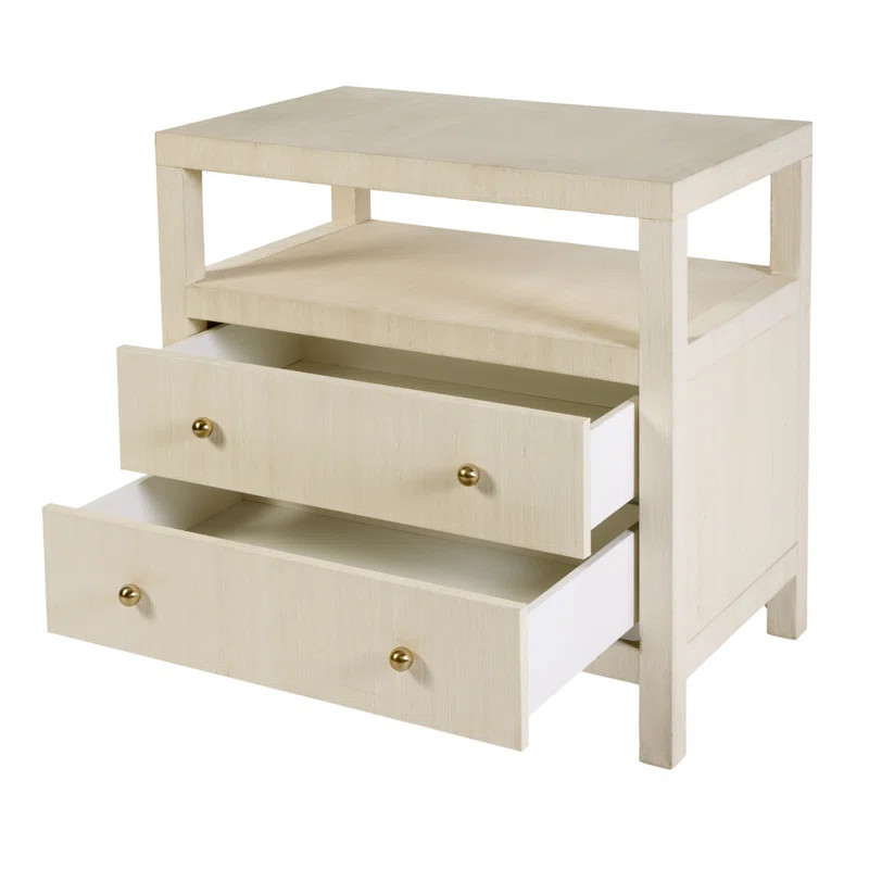 The Celine Nightstand blends natural texture with refined design, wrapped entirely in hand-applie... | Wayfair North America