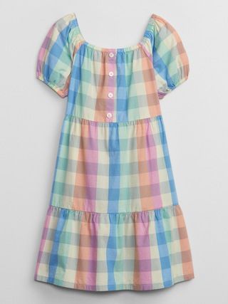 Kids Plaid Puff Sleeve Dress | Gap Factory