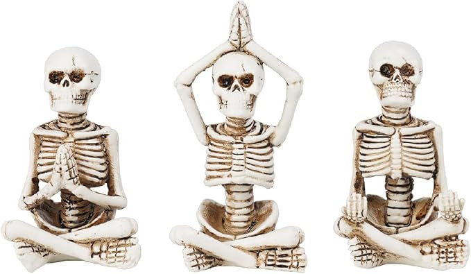 Halloween Decorations Yoga Skeleton-Decor Collectible-Figurines - Realistic Meditating Statues Sk... | Amazon (US)