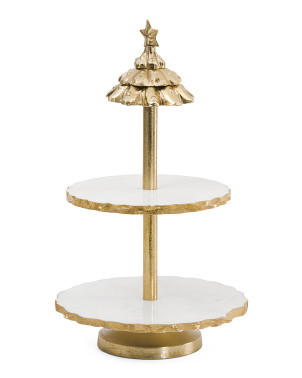 Marble Tiered Serving Stand | Global Home | Marshalls | Marshalls