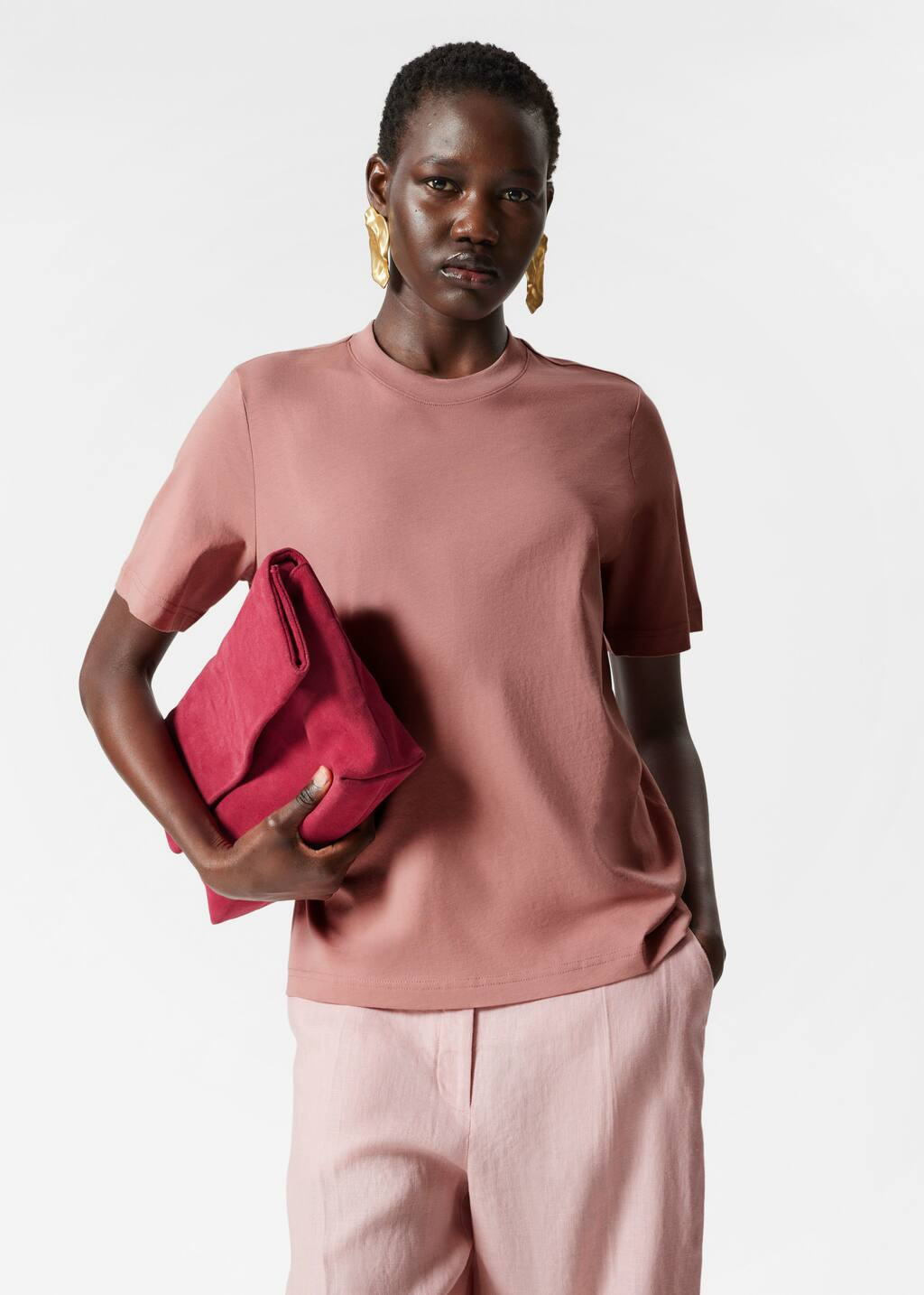 Relaxed Crewneck T-Shirt - Dusty Pink - Tops & T-shirts - & Other Stories | & Other Stories - US