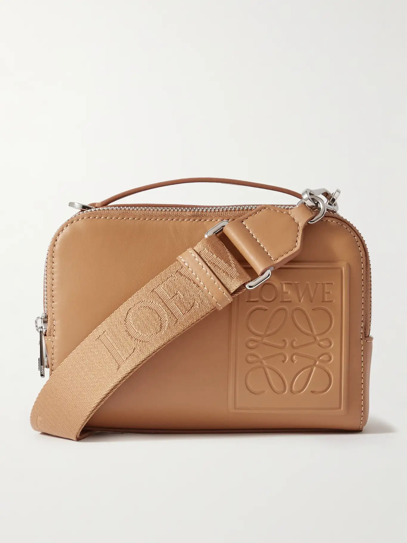 Mini Logo-Debossed Leather Messenger Bag | Mr Porter (US & CA)