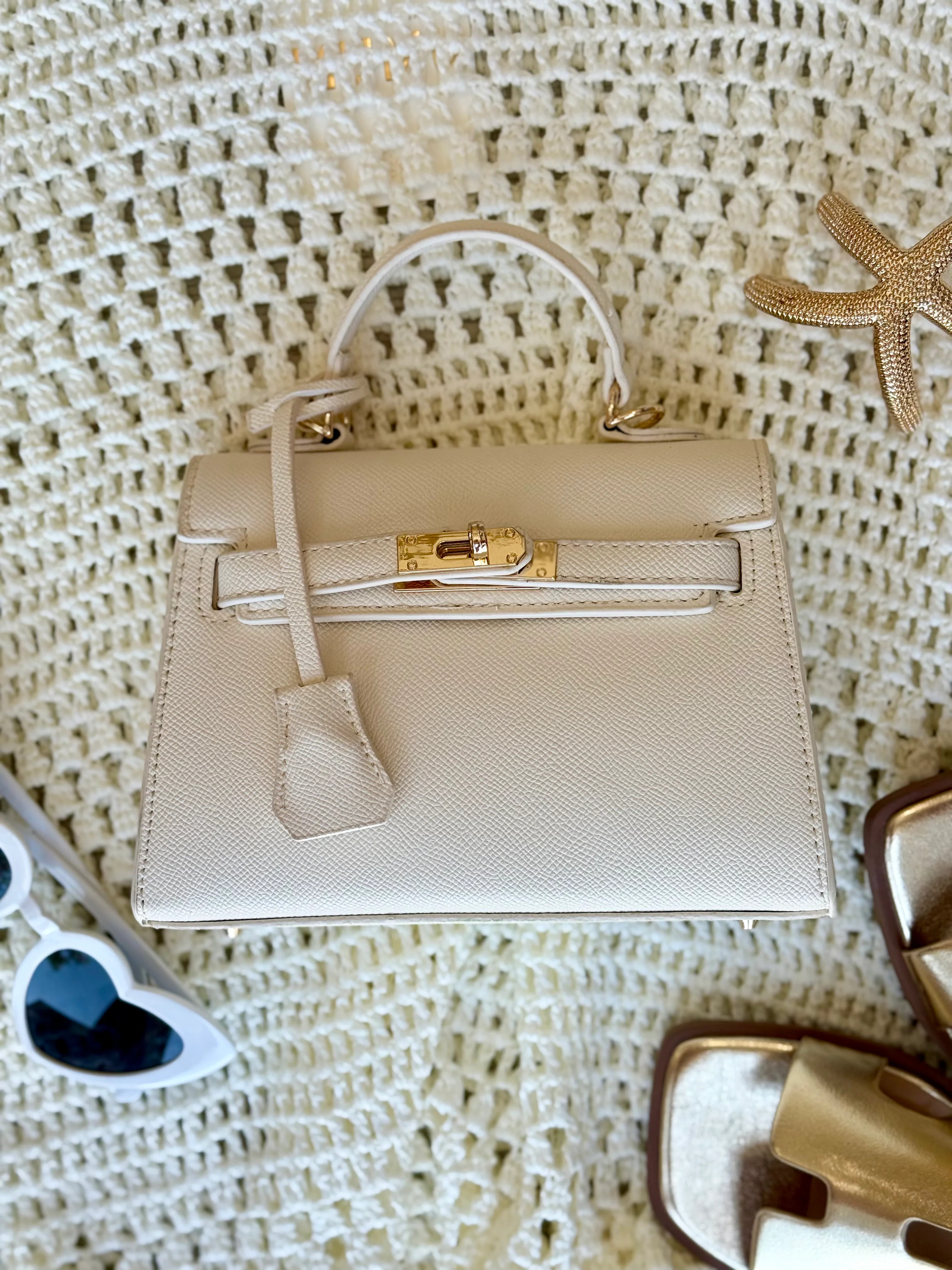 NEW!! Icon Mini Purse in Cream | Glitzy Bella
