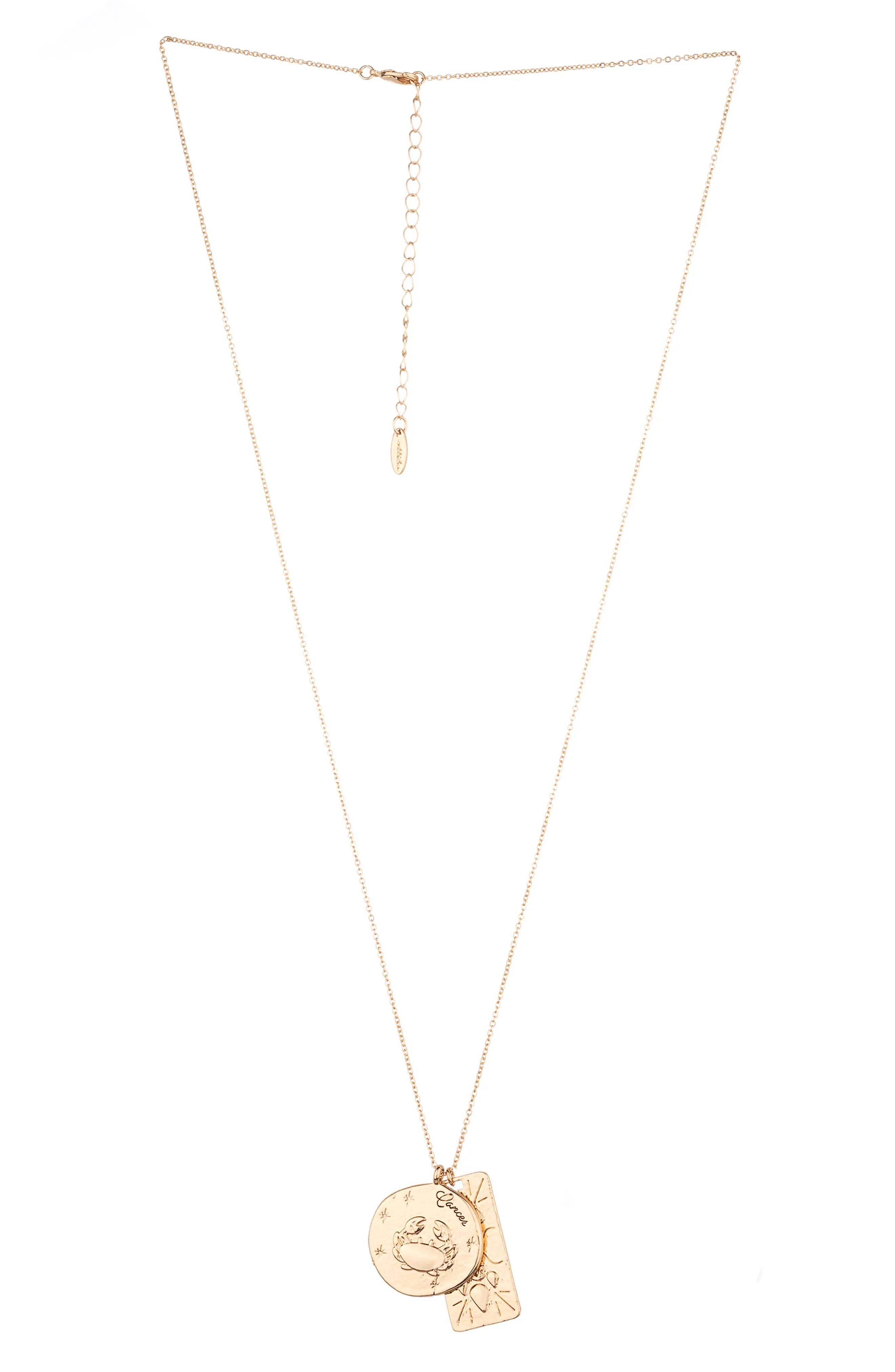 Ettika Long Zodiac Charm Necklace in Cancer at Nordstrom | Nordstrom