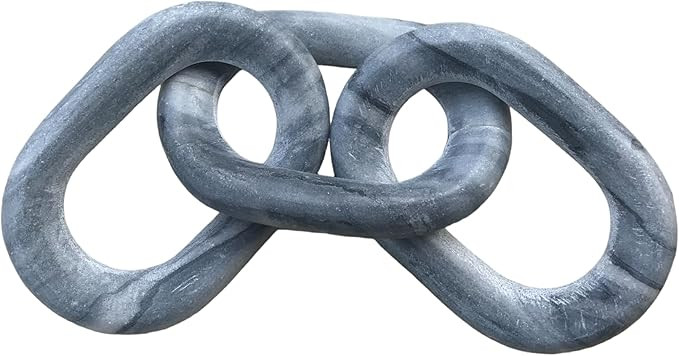 Decorative Marble Chain Link Figurine 3 Links Made in India Oval Shape 13.5" Book Shelf Decor Acc... | Amazon (US)