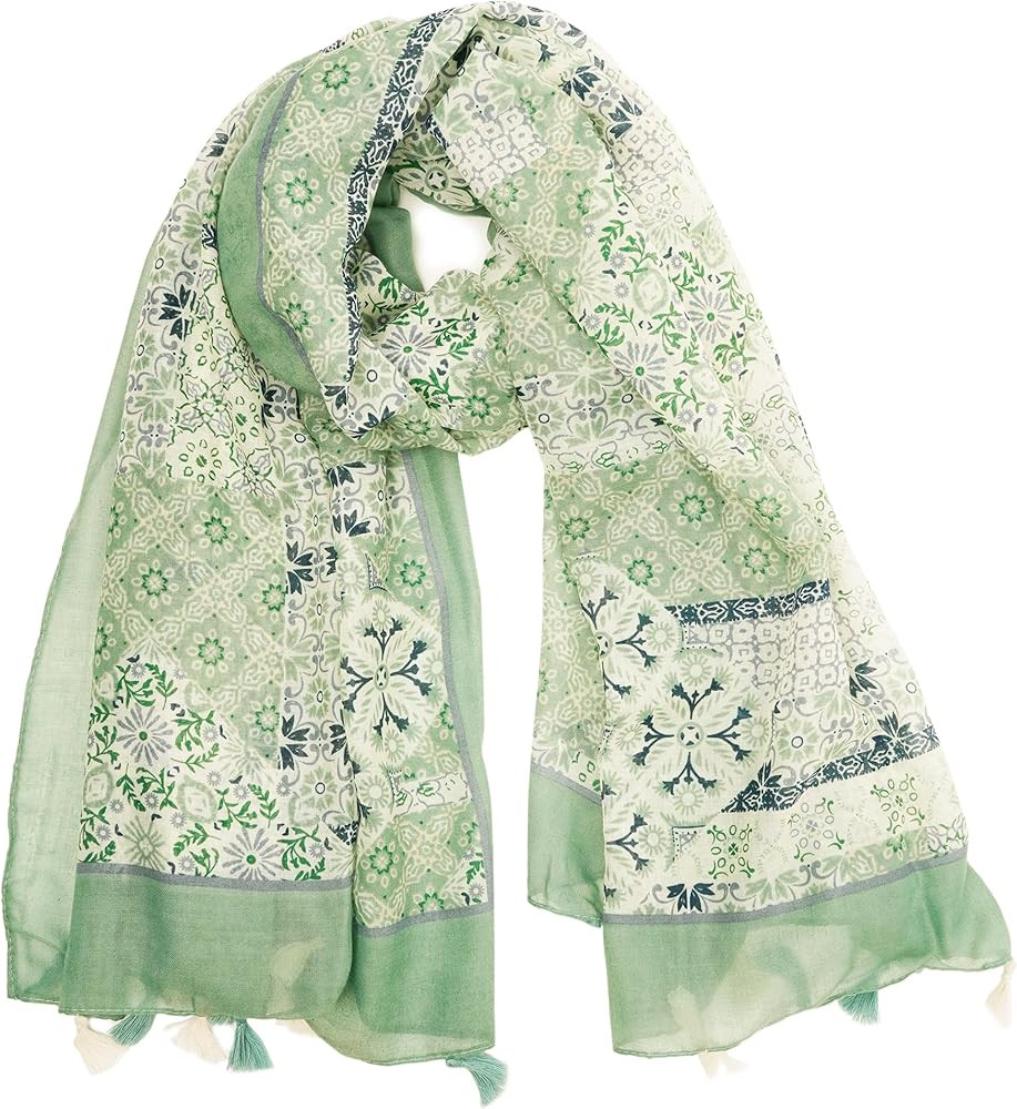 YOUR SMILE Large Boho Scarf for Women Lightweight Floral Printed Scarves Fall Winter Fashion Frin... | Amazon (US)