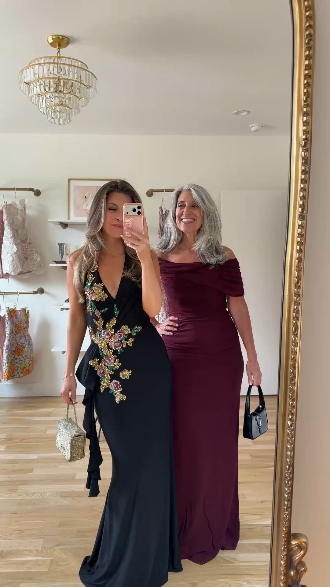 black floral sequin embroidery gown with a deep v-neckline, burgundy off-the-shoulder gown with a ruched fitted bodice mom and me fall wedding guest dresses ✨

I’m 5’4” and wearing my usual size small/2 

mom is 5’4 and wearing a medium/6 

mac duggal code: emerson10
electric picks: emerson20

fall wedding guest dresses, wedding guest dresses, cocktail dresses, semi-formal dresses, black tie wedding guest dresses, destination wedding guest dresses, garden party dresses, wedding guest outfit ideas, mom & me outfits, mom & me dresses, matching outfits, mother daughter outfits, family photo outfits, wedding guest dresses, mother of the bride, mother of the groom, wedding guest outfit ideas

#LTKWedding #LTKU #LTKgrwm