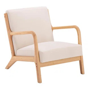 Hertford Lyquinn 25.78'' Wide Linen Armchair With Solid Wood Foot | Wayfair North America