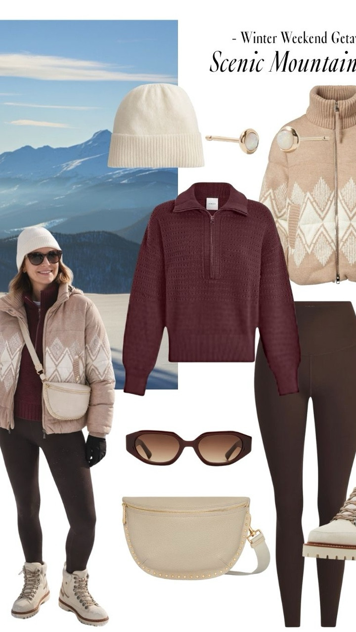 Winter weekend, styled. ❄️ From scenic mountain hikes and cozy fireside cocktail hours to laid-back shopping strolls in town, this edit covers every moment of a cold-weather escape. Think warm layers, polished knits, chic outerwear, and comfortable shoes you’ll actually want to wear all weekend. Save this for your next getaway and tap to shop each head-to-toe look. ✨

#LTKStyle #WinterGetaway #WeekendOutfits #ColdWeatherStyle #TravelStyle #CozyChic #WhatToWear #LTKFinds #WinterLayers
 

 

#LTKTravel #LTKootd #LTKOver40 #LTKTravel
