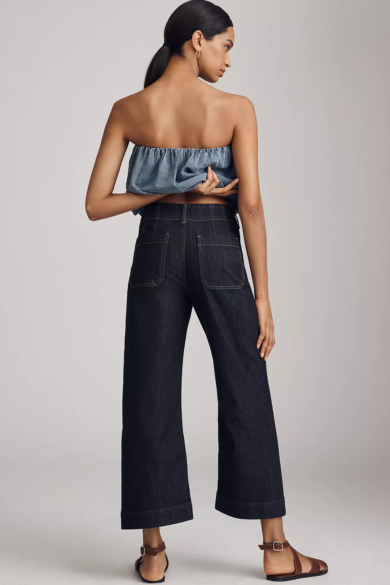 The Colette Cropped Wide-Leg Jeans by Maeve | Anthropologie (US)