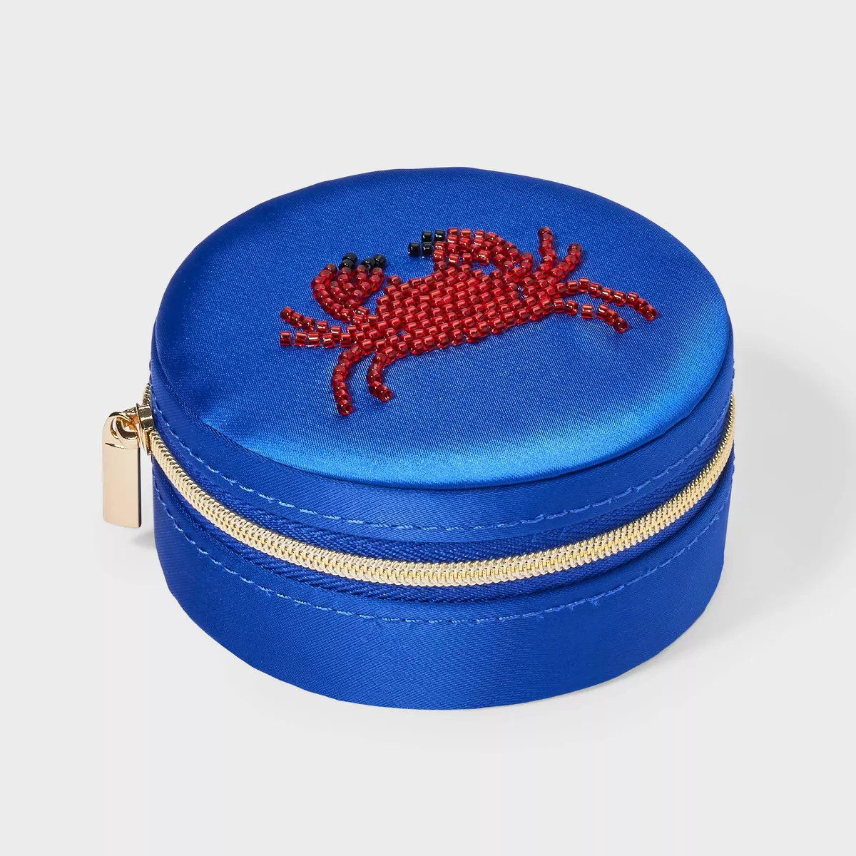 Small Round Crab Travel Jewelry Organizer - A New Day™ Blue/Red | Target