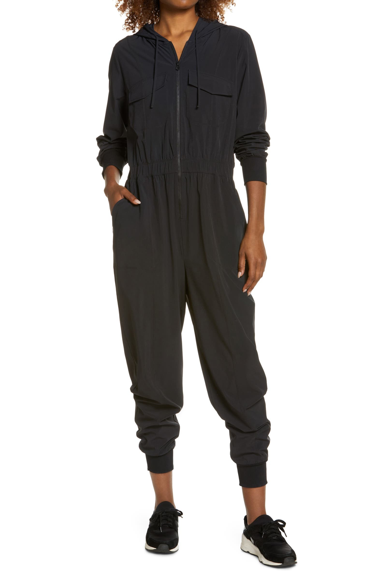 Getaway Long Sleeve Stretch Woven Jumpsuit | Nordstrom
