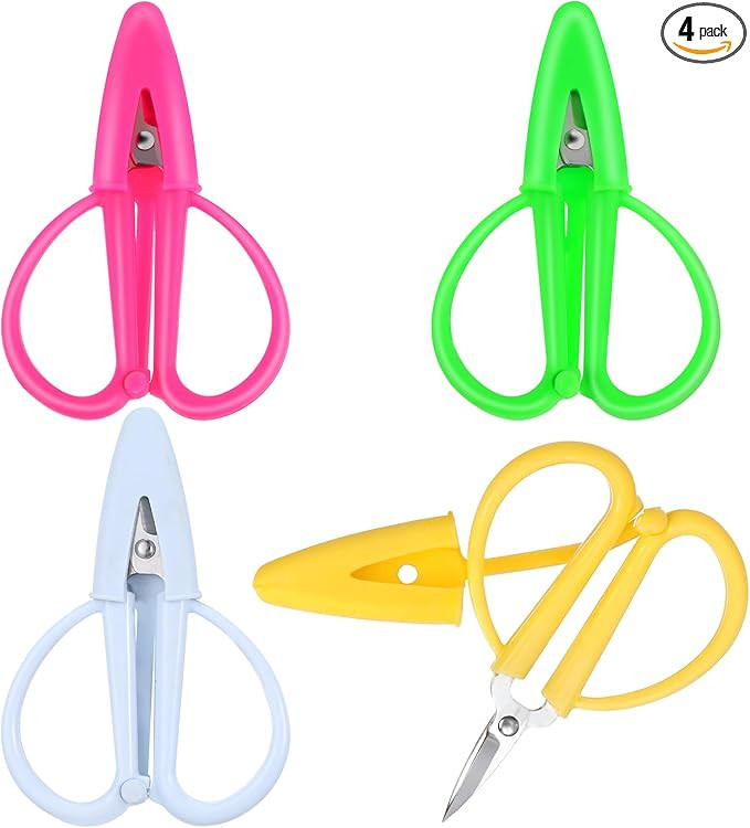 4 Pack Mini Scissors Set, Small Travel Scissors with Cover, Tiny Needlepoint Scissor, Super Porta... | Amazon (US)
