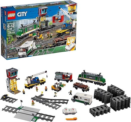 LEGO City Cargo Train 60198 Remote Control Train Building Set with Tracks for Kids, Top Present f... | Amazon (US)