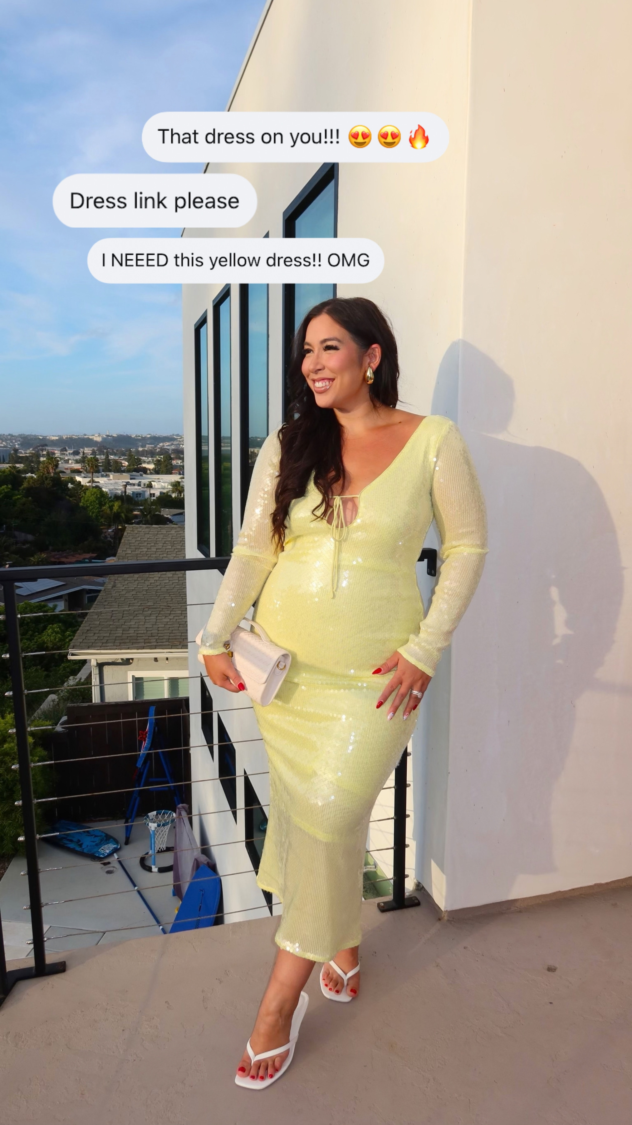 Such a fun long sleeve dress! I love the mesh sleeves and keyhole detail!

mid size ootd, event dress, soft belly friendly dresses, long sleeve dresses, sequin dresses, yellow dress, mid size dress 

 #LTKootd #LTKMidsize