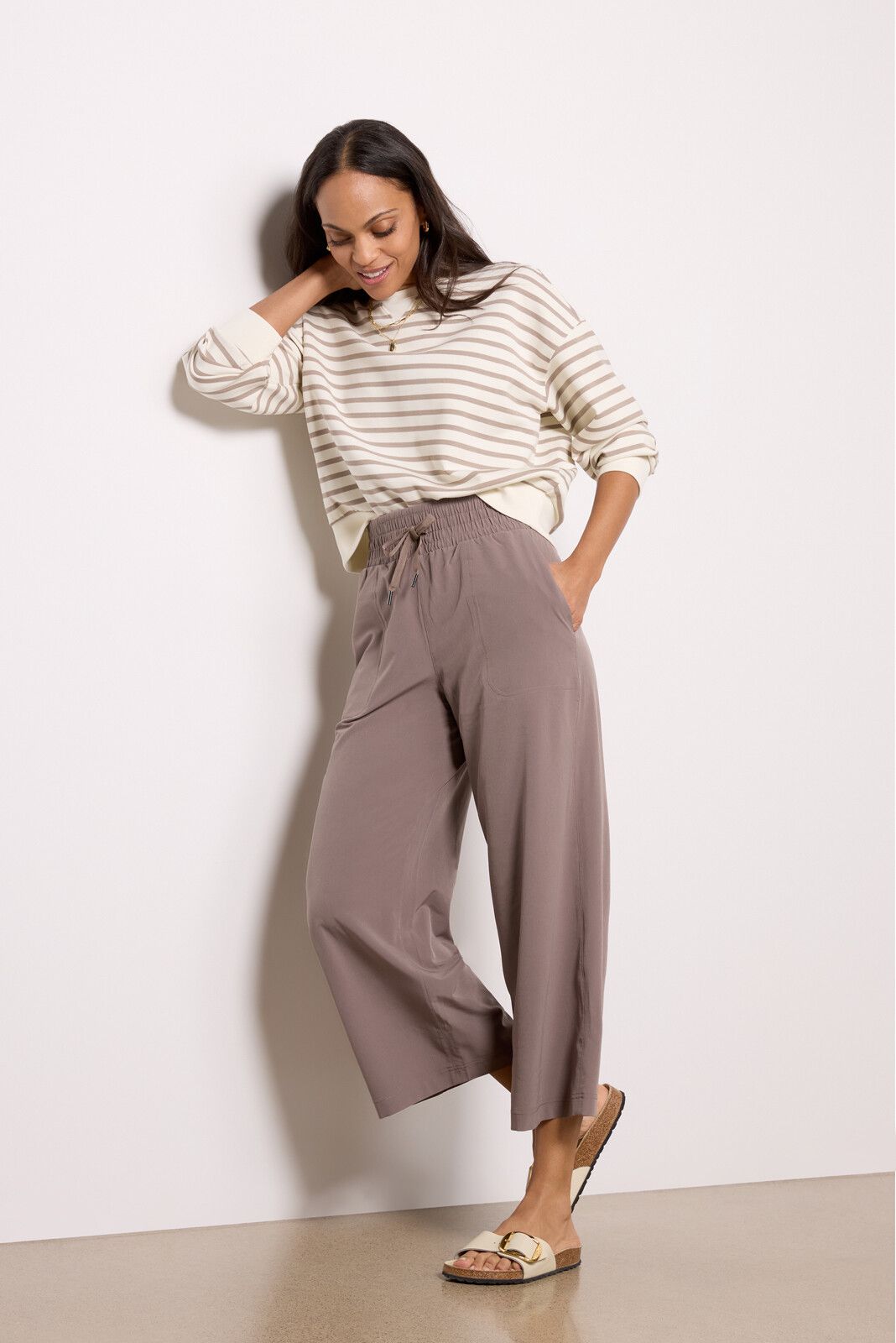 Out of Office Cropped Wide Leg Pant | EVEREVE