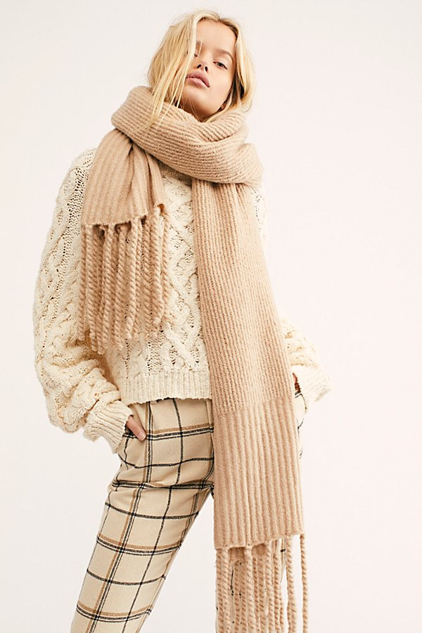 Jaden Ribbed Fringe Blanket Scarf by Free People | Free People (Global - UK&FR Excluded)