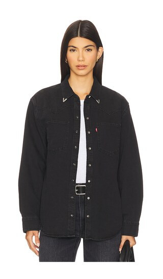 LEVI'S Teodora Western Shirt in Black. - size S | Revolve Clothing (Global)