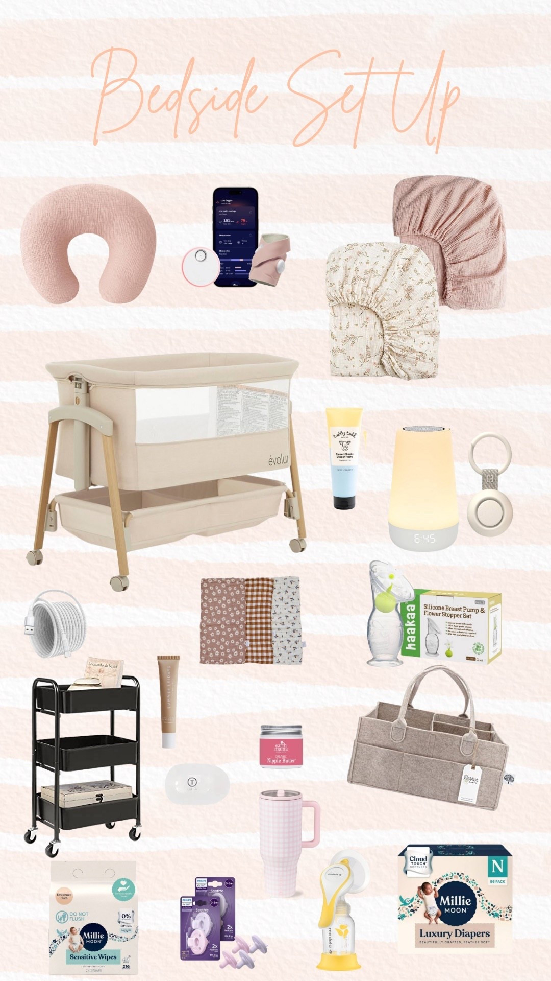 Bedside Set Up- Newborn edition 🍼🎀

#LTKBaby #LTKKids #LTKHome