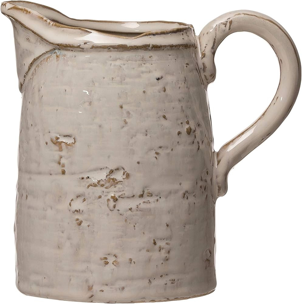 Creative Co-Op 28 oz. Stoneware, Reactive Glaze, White (Each One Will Vary) Pitcher, 6.25" | Amazon (CA)