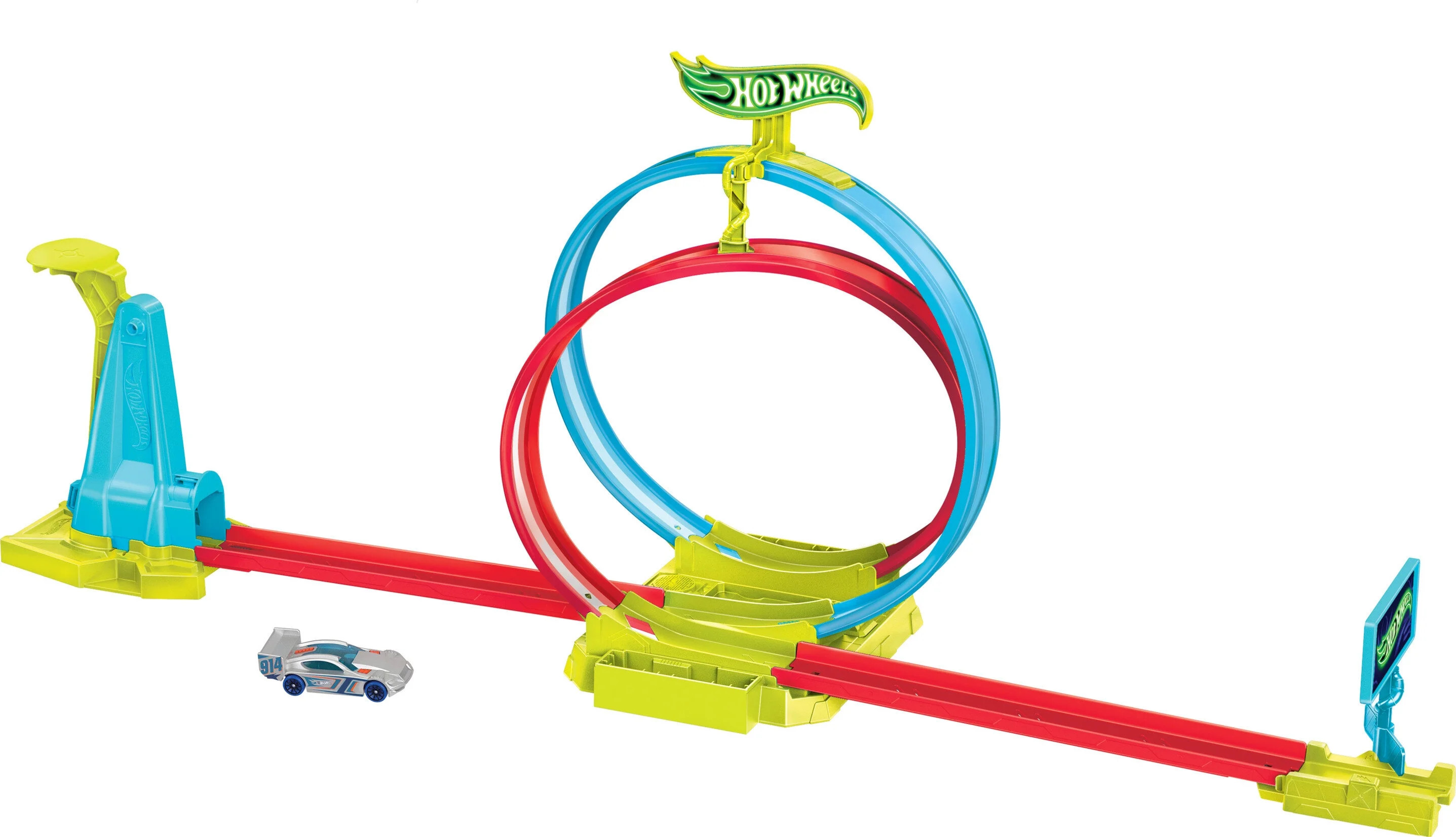 Hot Wheels Neon Speeders Track Set, Laser Stunt Slamway with 1 Hot Wheels Car | Walmart (US)