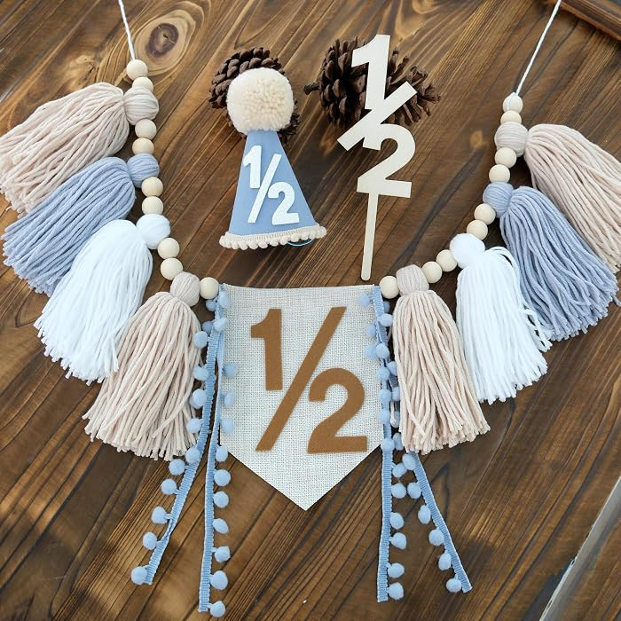 1/2 Birthday Boy 6 Months Outfit Decorations Half Way to One Baby | Amazon (US)