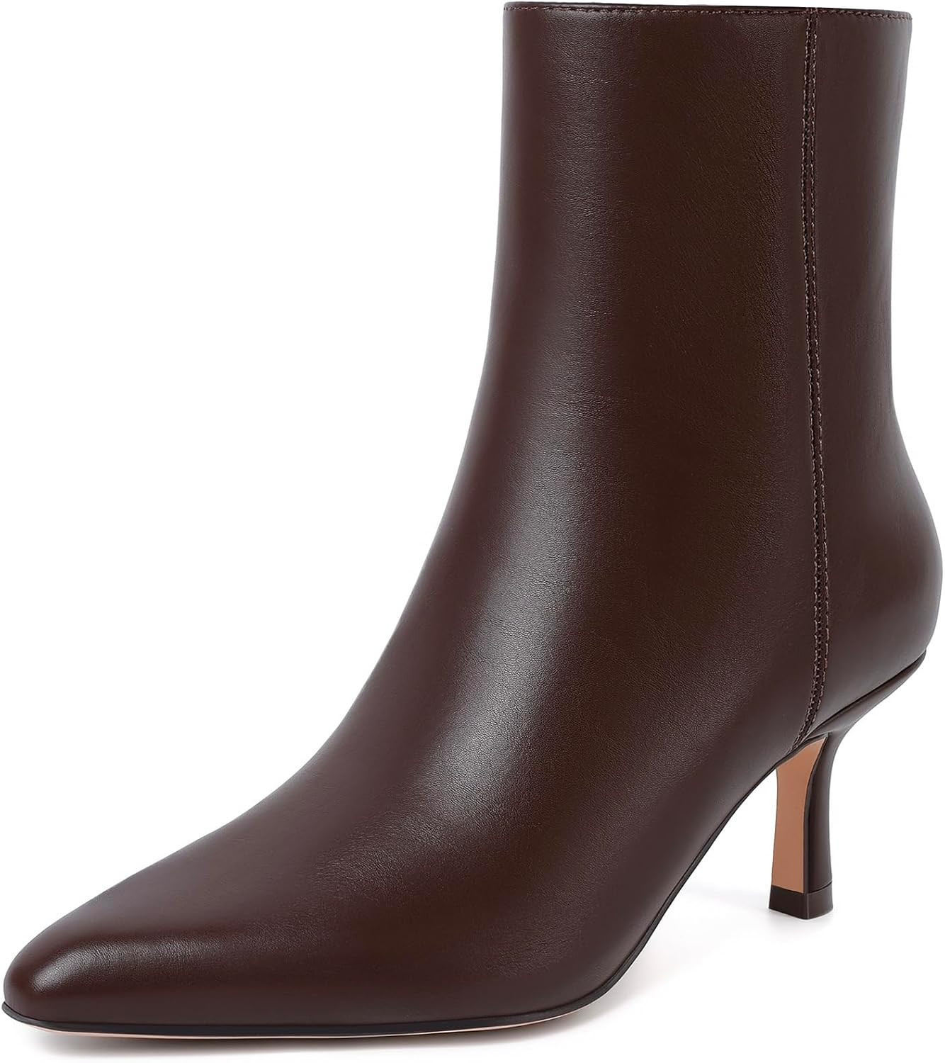 RIBONGZ Ankle Boots for Women Kitten Heel Pointed Toe Booties | Amazon (US)