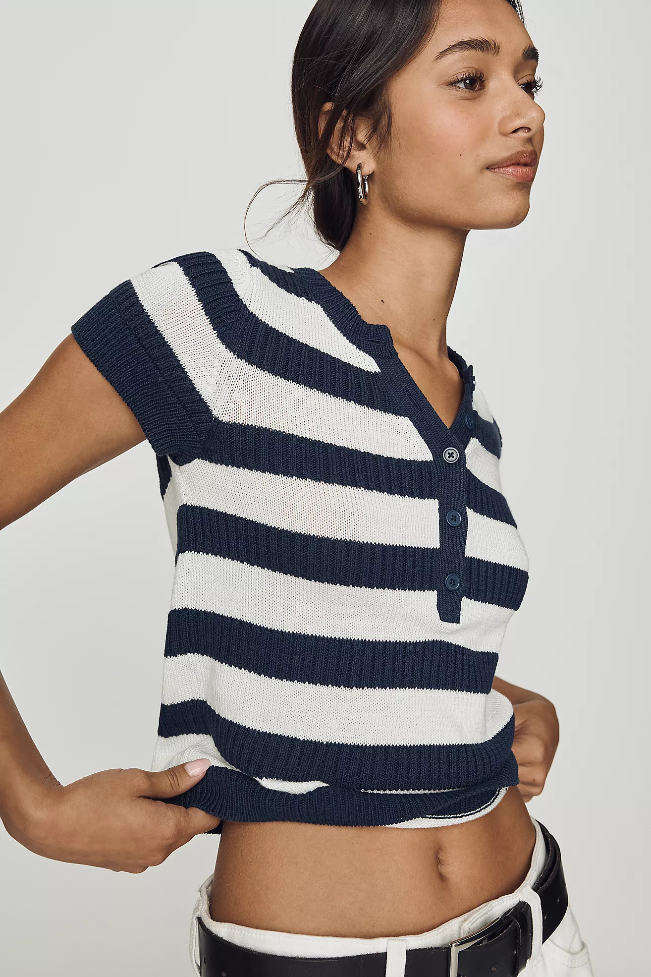 Maeve Striped Sweater Tee | Anthropologie (US)