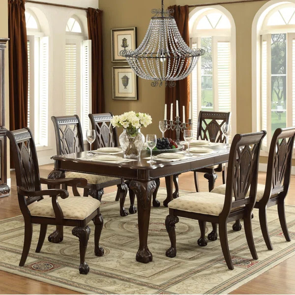 Hausman 8 - Piece Extendable Solid Wood Top Dining Set | Wayfair North America