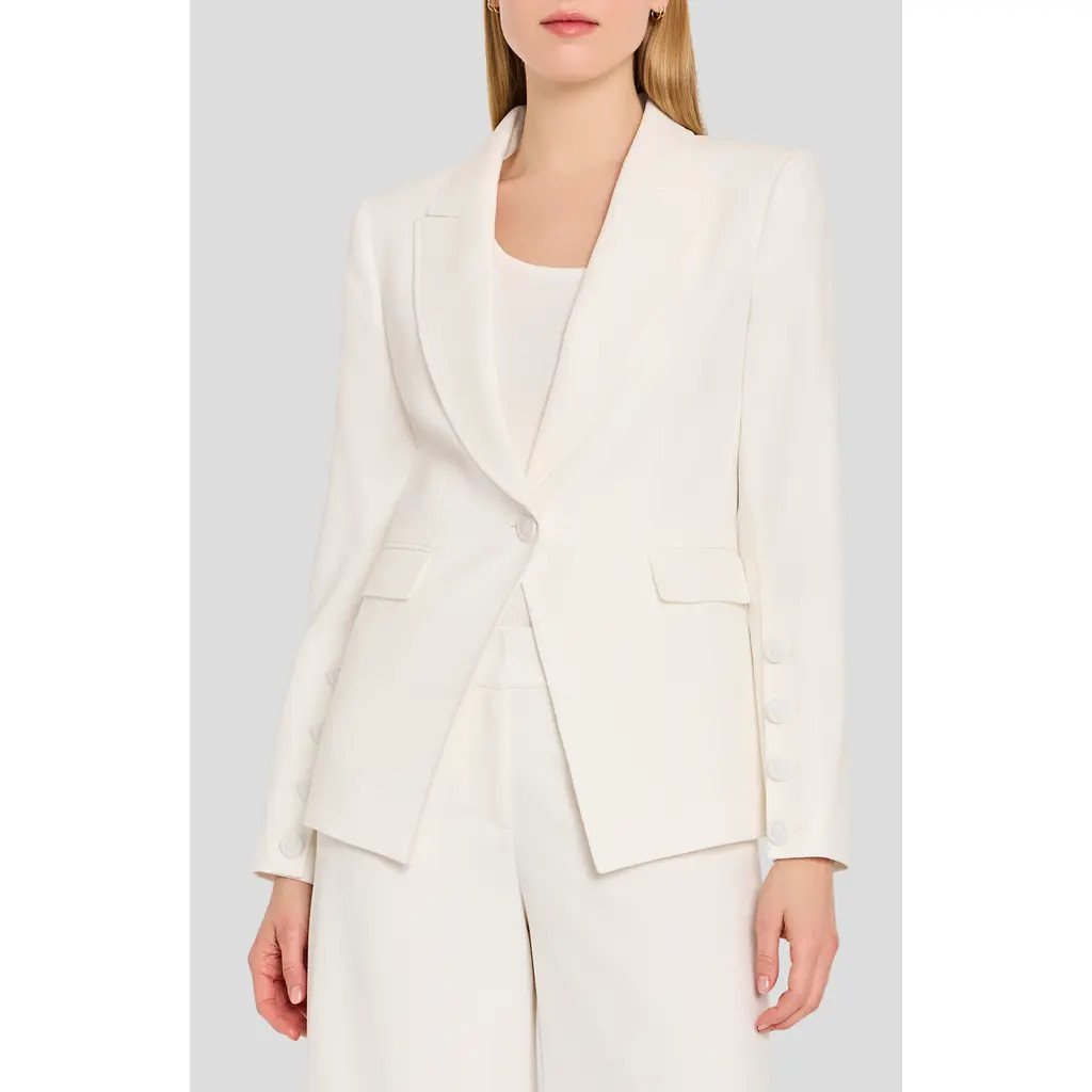 Tahari ASL One-Button Blazer in White at Nordstrom, Size 4 | Nordstrom