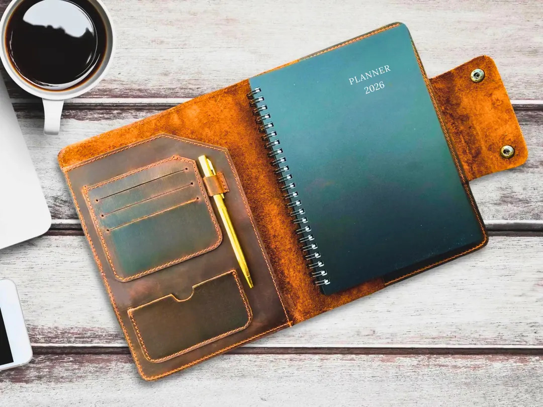 Refillable 2026 Leather Planner, Personalized Leather Journal A5 Size | Leather Organizer With Pe... | Etsy (US)