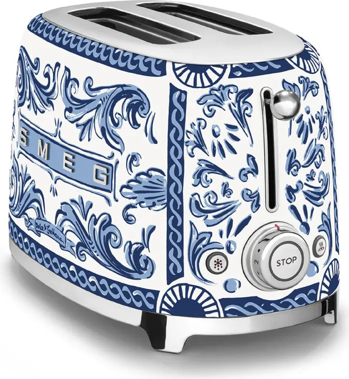 smeg x Dolce & Gabbana Blu Mediterraneo '50s Retro Style Two-Slice Toaster | Nordstrom | Nordstrom