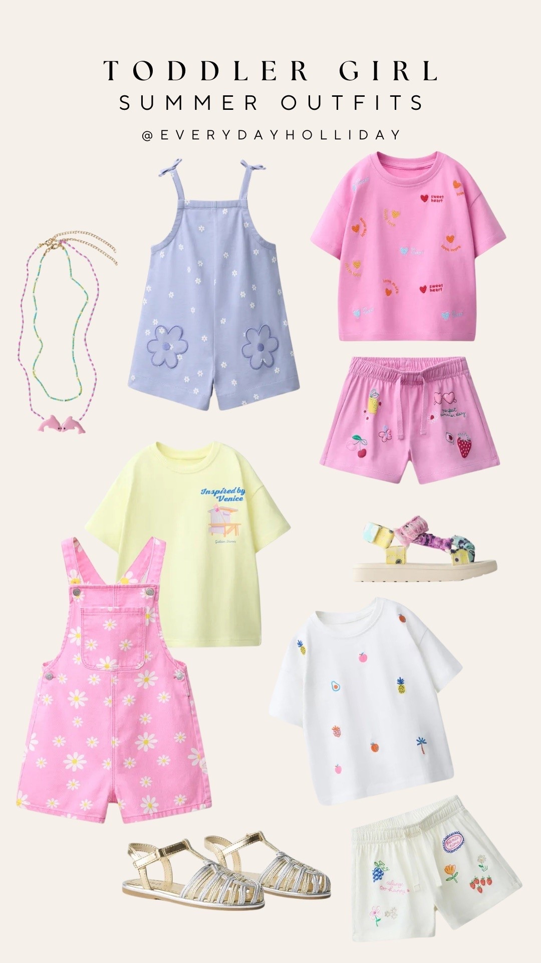 Zara toddler girl summer outfits and this edit has me wanting to buy everything — lavender daisy romper, pink sweetheart matching set, fruit embroidered tee, gold huaraches, and the cutest beaded necklaces. All Zara, all linked!

#LTKootd #LTKBaby #LTKKids