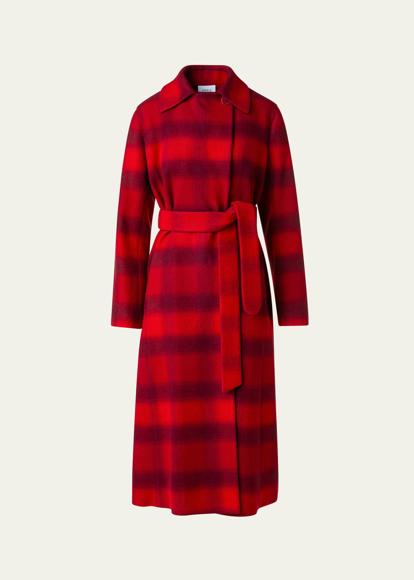 Akris punto Blur Check Belted Double-Breasted Coat | Bergdorf Goodman