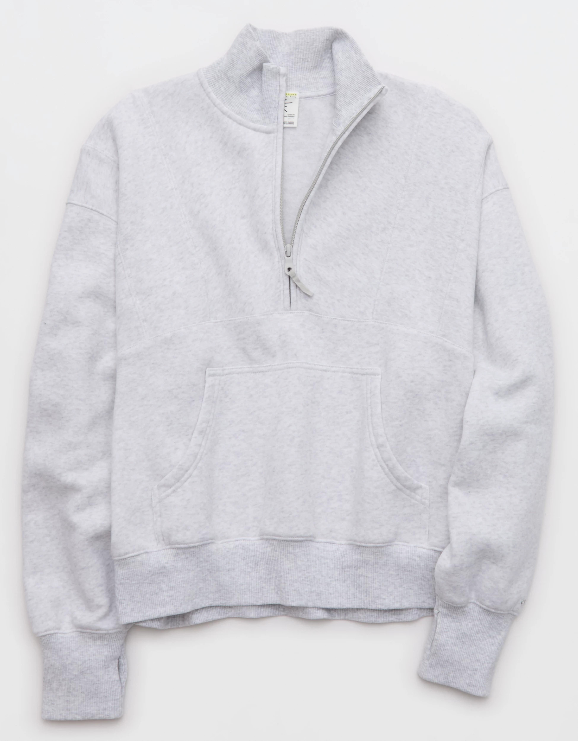 OFFLINE By Aerie Cloud Fleece Seamed Quarter Zip Sweatshirt | American Eagle Outfitters (US & CA)