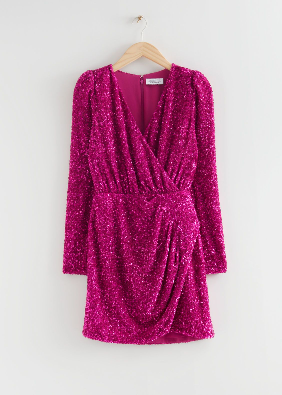 Sequin Wrap Mini Dress - Pink | & Other Stories US