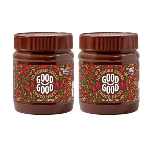 GOOD GOOD No Added Sugar Belgian Choco Hazel Spread - Chocolate Spread with Natural Sweeteners - Gluten Free - Vegetarian Friendly - 12oz / 350g (Pack of 2) | Amazon (US)