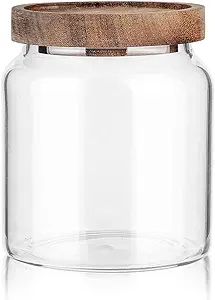Labina Glass Storage Container Airtight Food Jars Kitchen Canister with Wood Lids, 20 Oz Wide Mou... | Amazon (US)