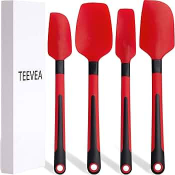 TEEVEA Silicone Spatula,Spatulas Silicone Heat Resistant,Large Non Stick Cookware Silicone Rubber... | Amazon (US)