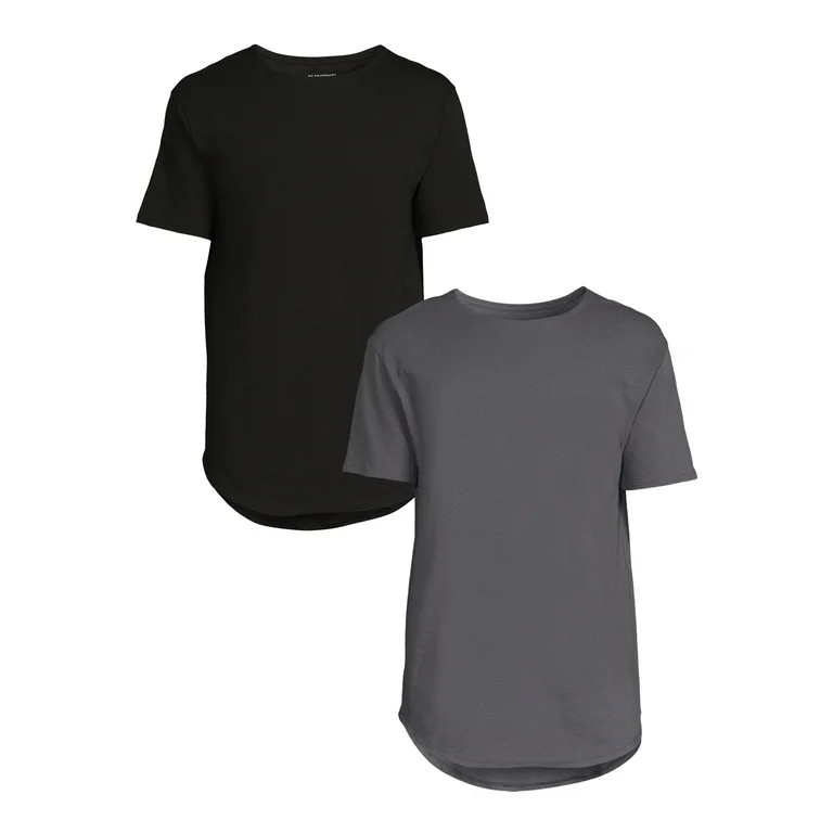 No Boundaries Men's and Big Men's Elongated Tees, 2-Pack, Sizes XS-5XL | Walmart (US)