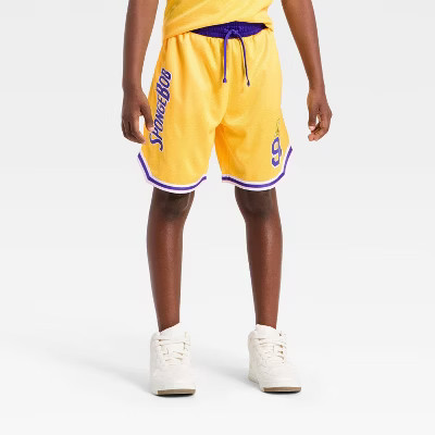 Boys' SpongeBob SquarePants Basketball Mesh Shorts - Yellow XS | Target