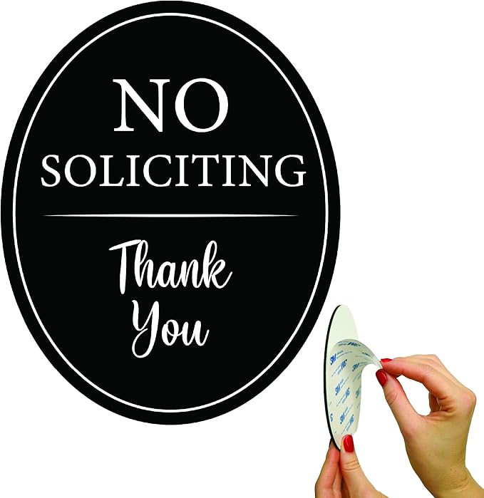 All Hung Up 4" x 5" No Soliciting Sign for House : 3M Self-Adhesive for Door,Window,Wall : Durabl... | Amazon (US)