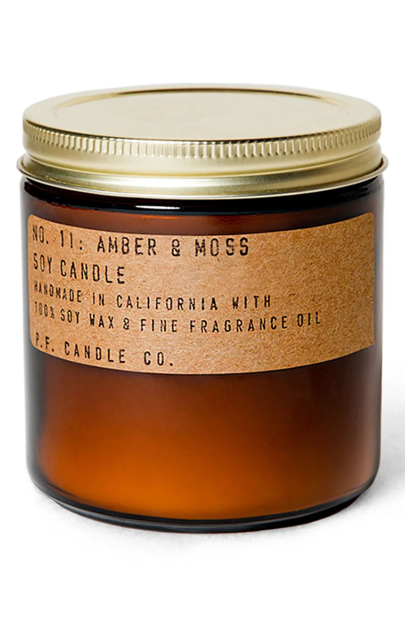 P.F. Candle Co. Soy Candle in Amber And Moss at Nordstrom, Size 12.5 Oz | Nordstrom