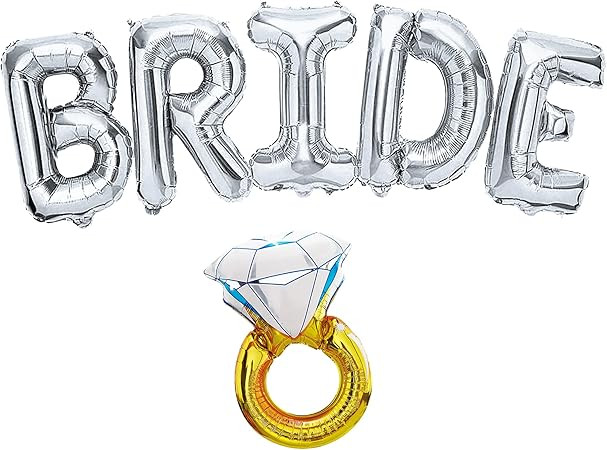 KatchOn, Giant Silver Bride Balloons - 40 Inch | Bachelorette Balloons for Bachelorette Party Dec... | Amazon (US)