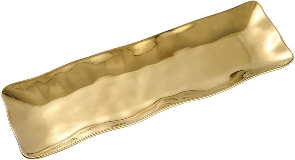 Pampa Bay Moonlight Tarnish Free Porcelain Rectangular Serving Platter with Gold Titanium | Amazon (US)