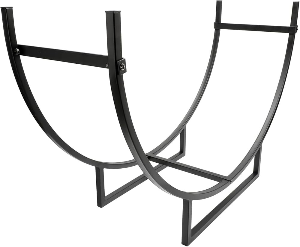 Space saving indoor firewood rack outdoor use, log rack sturdy fireplace log holder for fireplace... | Amazon (US)
