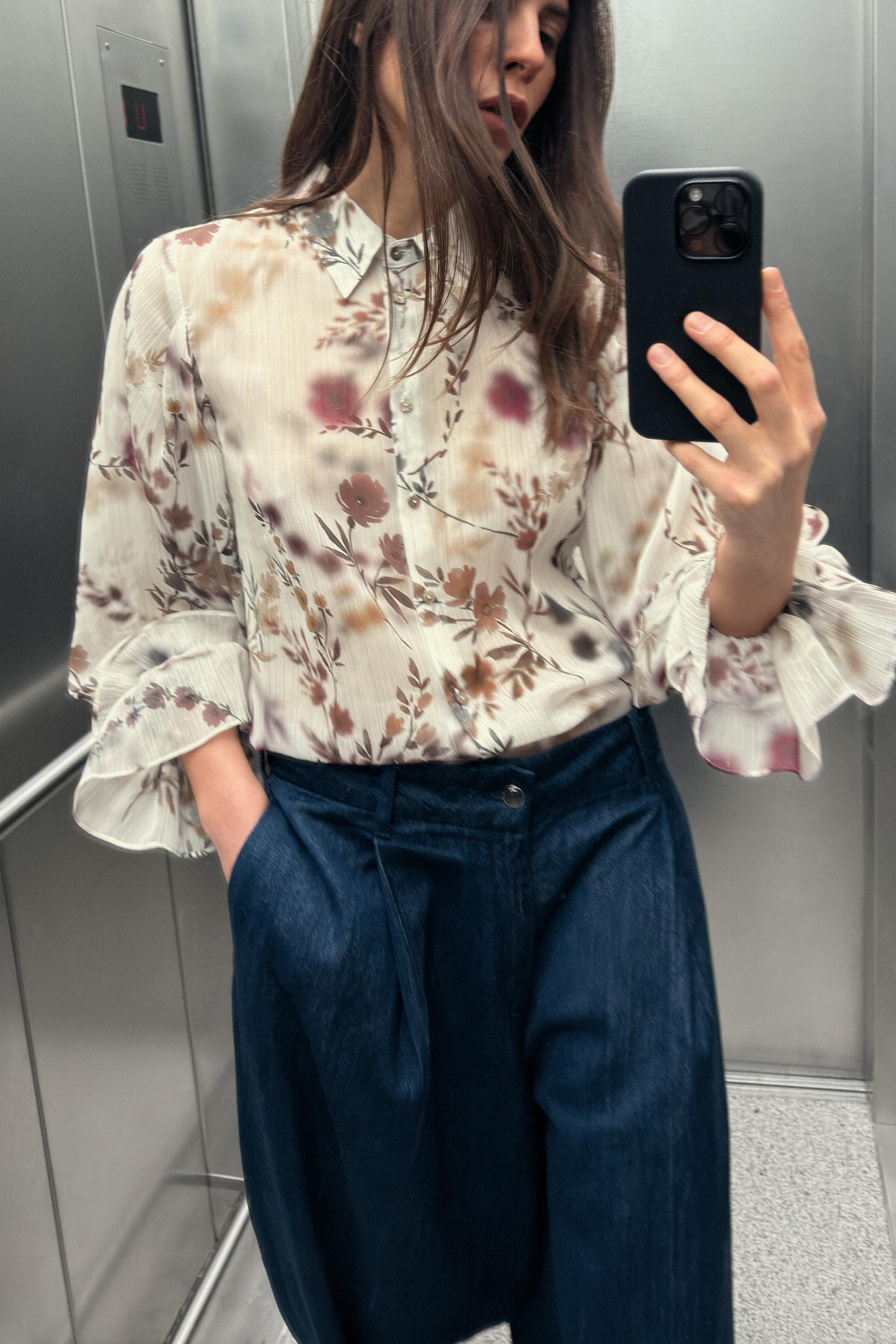 PRINTED SHIRT WITH METALLIC THREAD | Zara US