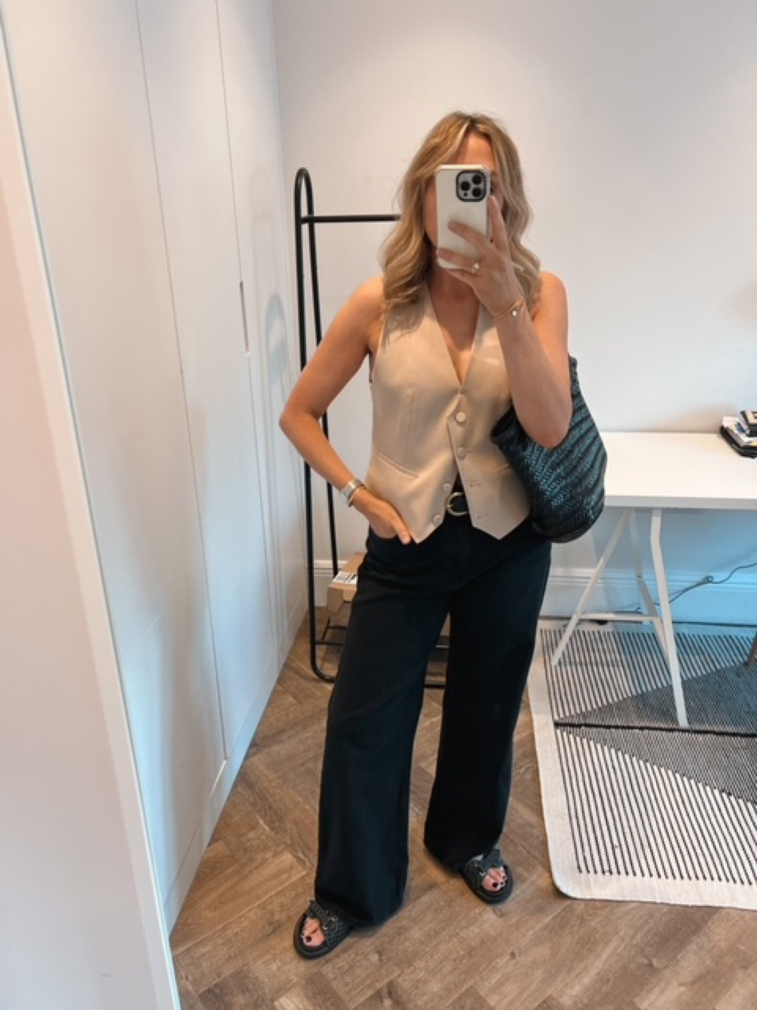 Waistcoat, womens waistcoat, beige waistcoat, black wide leg jeans, wide leg trousers, high waist jeans, black jeans, black leather belt, gold buckle belt, black sandals, dad sandals, strappy sandals, H&M, Mango, Sezane, Allsaints, Dragon Diffusion, Office, Isabel Marant

#LTKstyletip #LTKeurope #LTKSeasonal